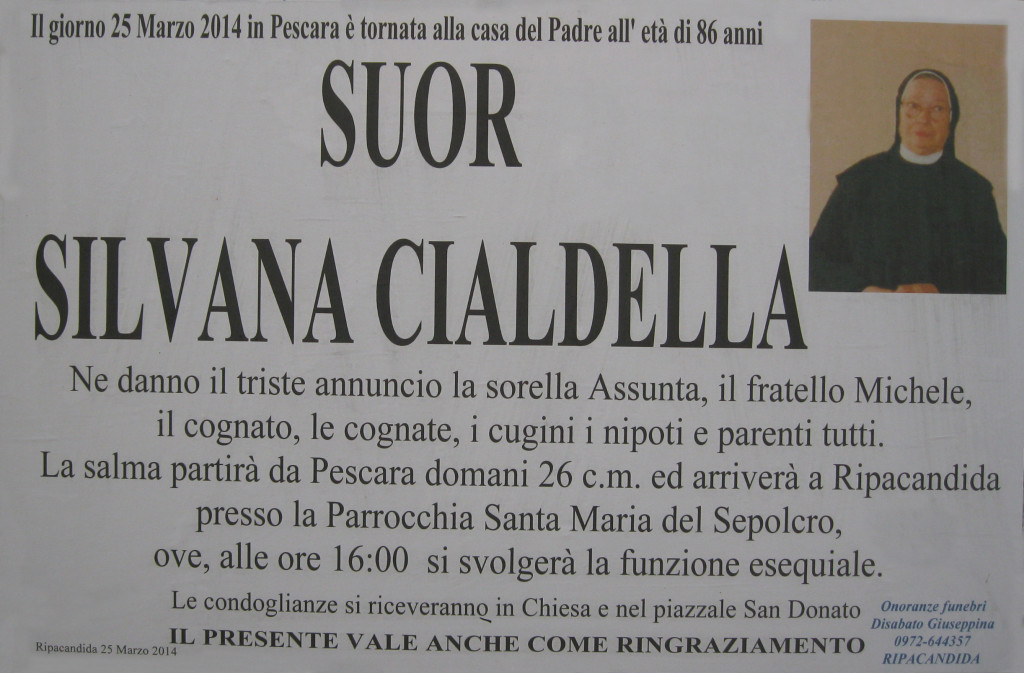Suor CIALDELLA SILVANA