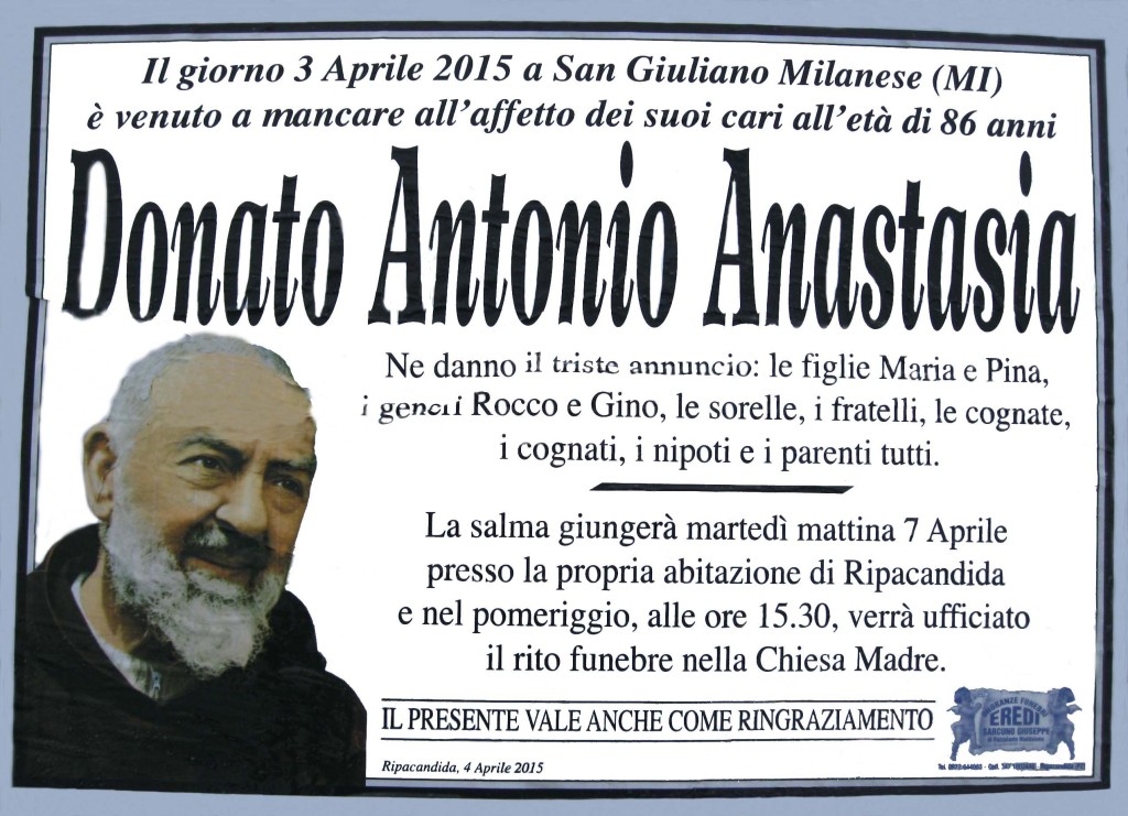 ANASTASIA Donato Antonio