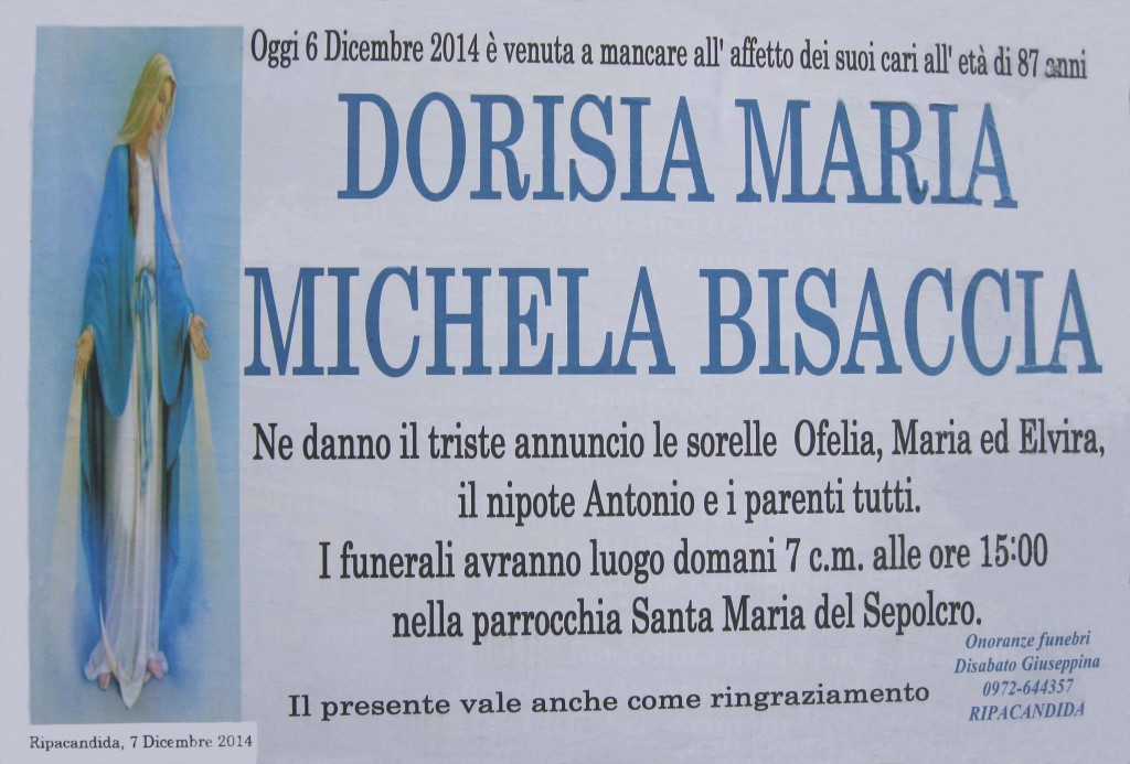 BISACCIA Dorisia Maria Michela