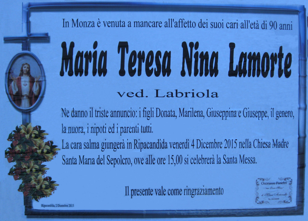 LAMORTE Maria Teresa Nina